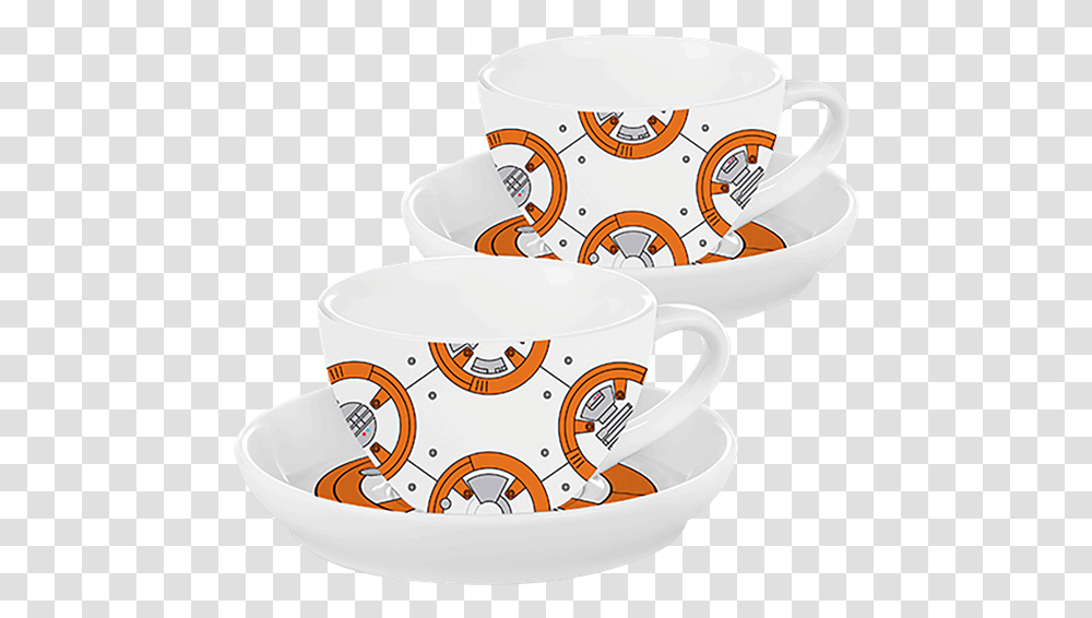 Star Wars Bb8 2pack Teacup And Saucer Set Saucer, Pottery, Coffee Cup, Birthday Cake, Dessert Transparent Png