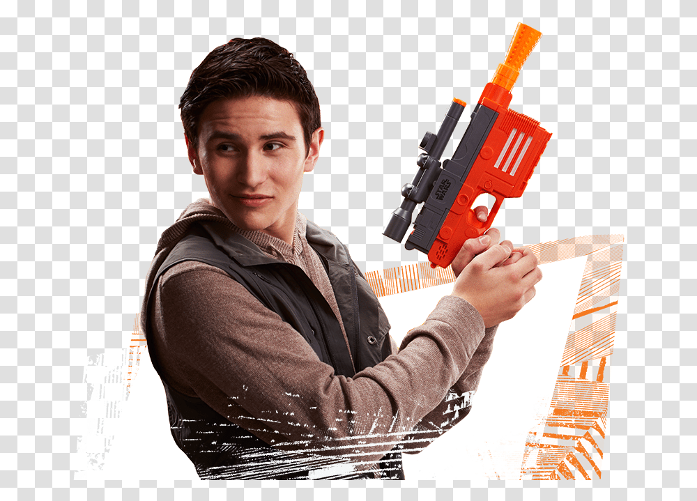 Star Wars Blasters Accessories & Videos Nerf Airsoft Gun, Person, Human, Tool, Weapon Transparent Png