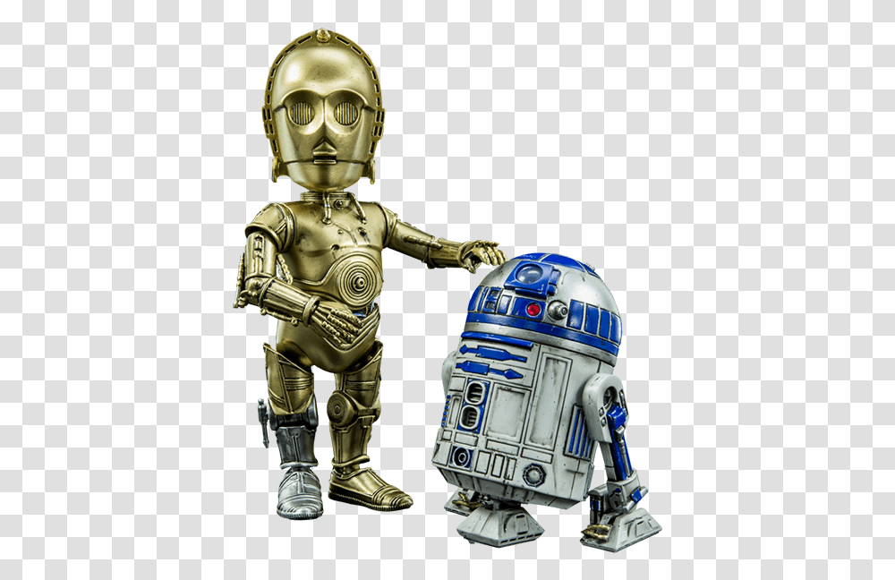 Star Wars C 3po And R2d2 Collectible Figure By Herocross Co Star Wars Tie R2d2 And C3po, Robot, Helmet, Clothing, Apparel Transparent Png