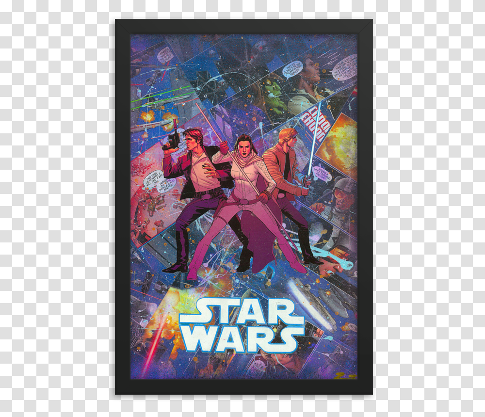 Star Wars Comic Canvas Framed Reproduction Print Star Wars Weekends, Poster, Advertisement, Person, Human Transparent Png