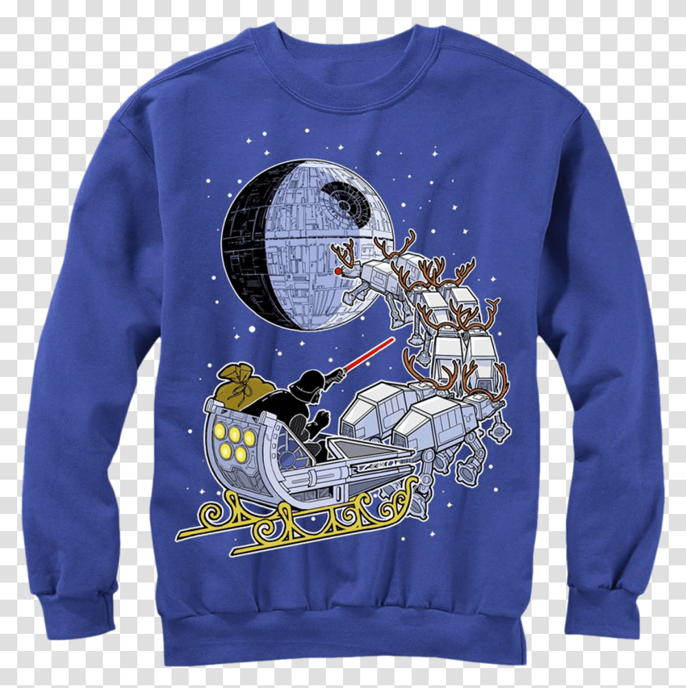 Star Wars Darth Vader Sleigh Christmas Sweater Darth Vader Santa Sleigh, Apparel, Sweatshirt, Sleeve Transparent Png