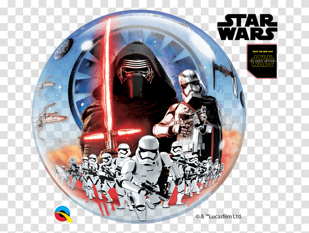 Star Wars Force Awakens Back Bubble New Bubble Star Wars Balloons, Helmet, Apparel, Disk Transparent Png