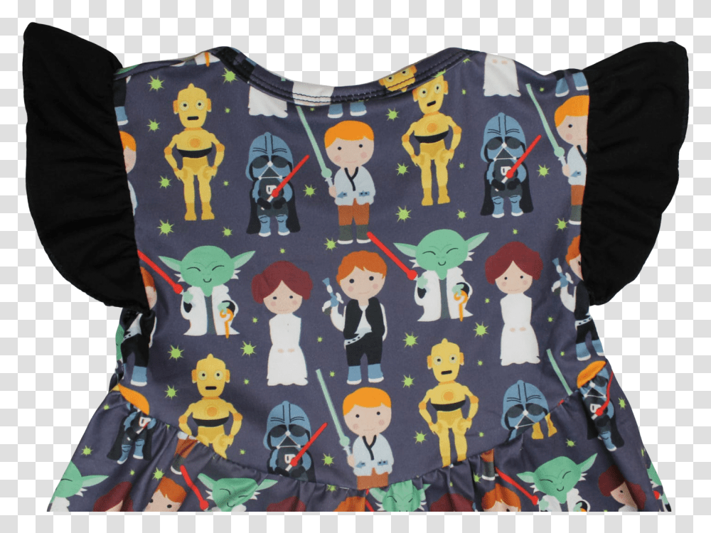 Star Wars Girls Boutique Dress With Leia Darth Vader Yoda Cartoon, Clothing, Sleeve, Long Sleeve, Leisure Activities Transparent Png