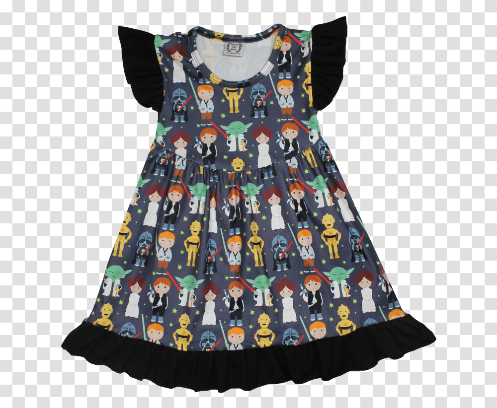 Star Wars Girls Boutique Dress With Leia Darth Vader Yoda Day Dress, Clothing, Apparel, Skirt, Blouse Transparent Png