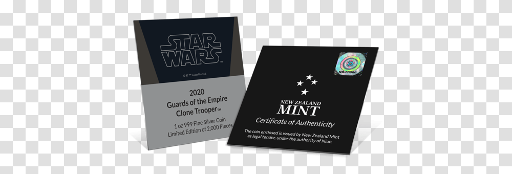 Star Wars Guards Of The Empire Clone Trooper 1oz Silver Star Wars, Text, Business Card, Paper Transparent Png
