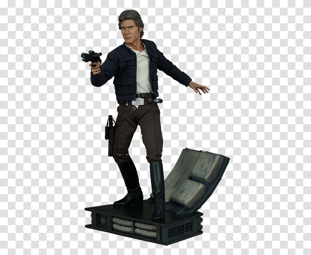 Star Wars Han Solo Premium Formattm Figure By Sideshow Col Figurine Star Wars Han Solo, Clothing, Person, Footwear, Boot Transparent Png