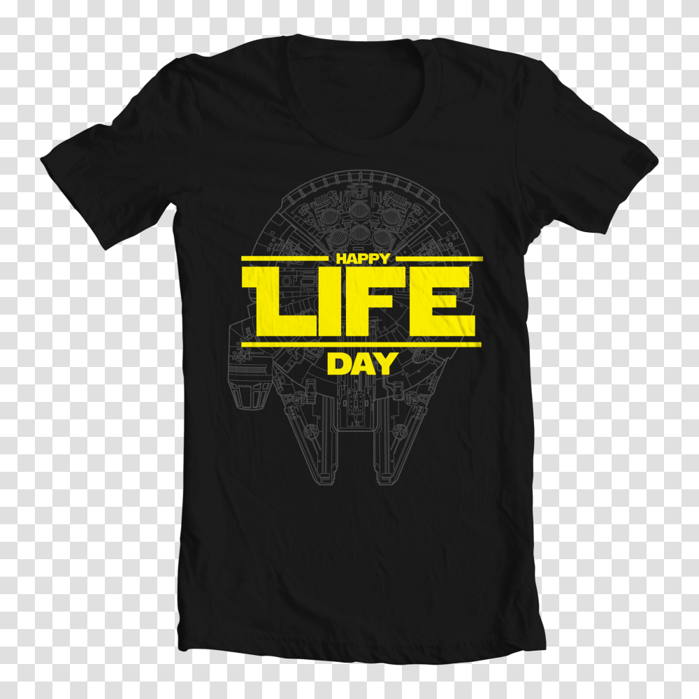 Star Wars Happy Life Day T Shirt Millennium Falcon, Apparel, T-Shirt Transparent Png