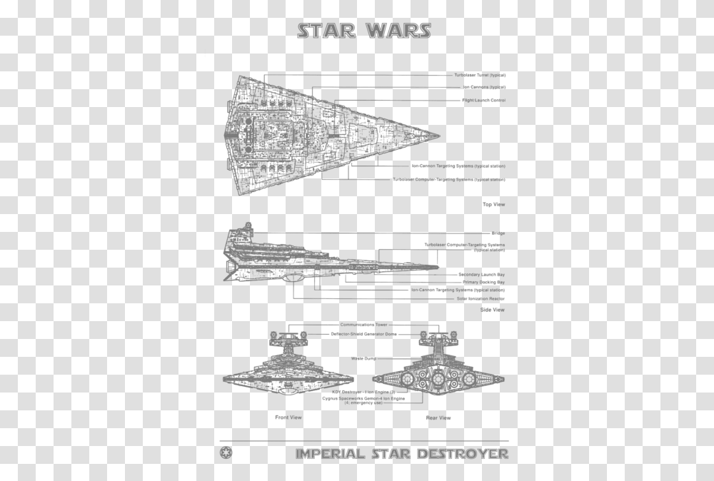 Star Wars Imperial Star Destroyer Blueprint, Plot, Diagram, Outdoors Transparent Png