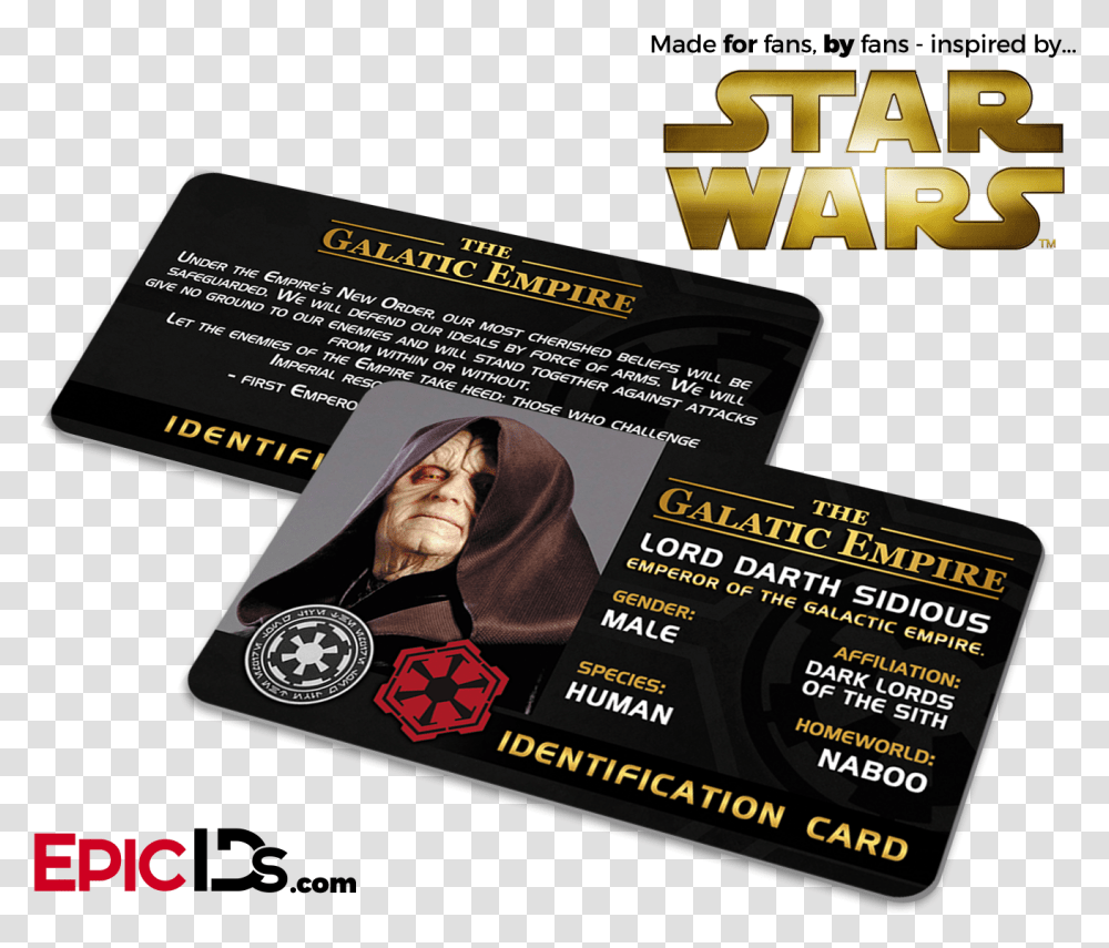 Star Wars Inspired Star Wars Imperial Identification, Flyer, Poster, Paper Transparent Png