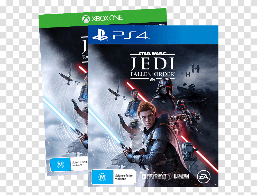 Star Wars Jedi Fallen Order Ps4 Xb1 Jedi Fallen Order Xbox One, Person, Poster, Advertisement, Airplane Transparent Png
