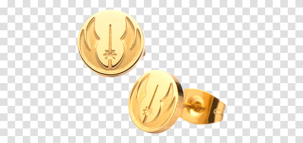 Star Wars Jedi Order Goldtone Stud Earrings Earring, Gold Medal, Trophy, Wax Seal, Treasure Transparent Png