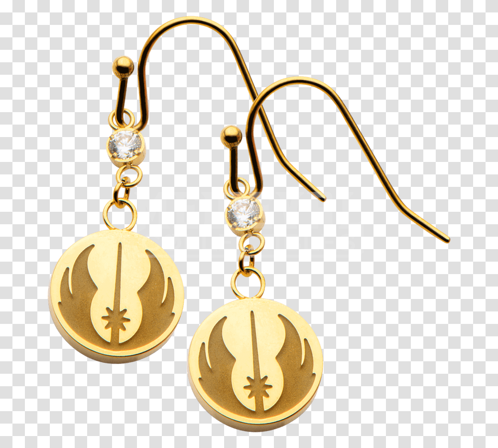Star Wars Jedi Symbol Dangle Earrings Earring, Gold, Accessories, Accessory, Jewelry Transparent Png