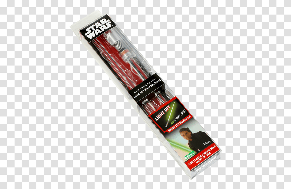 Star Wars Lightsaber Chopsticks Luke Skywalker Episode Vi Light Up Version Star Wars, Toothbrush, Tool, Person, Human Transparent Png
