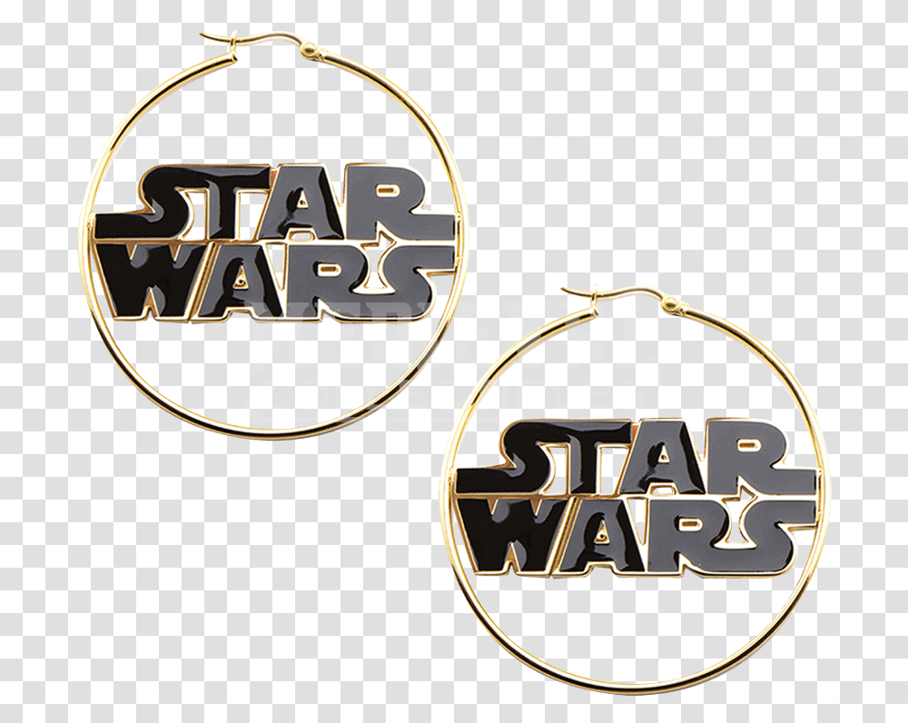Star Wars Logo Gold Hoop Earrings Download Gold, Alphabet, Label, Dynamite Transparent Png