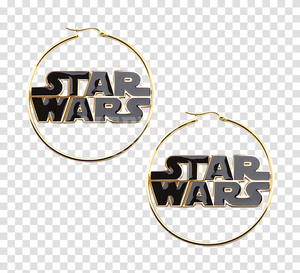 Star Wars Logo Gold Hoop Earrings, Label, Alphabet, Dynamite Transparent Png