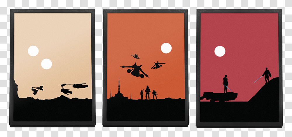 Star Wars Minimalist Landscapes On Behance Star Wars The Force Awakens Minimal Poster, Person, Silhouette, Bird Transparent Png