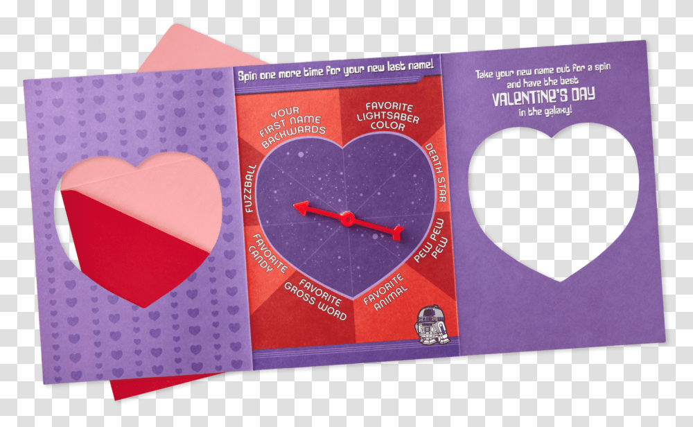 Star Wars Name Generator Valentine's Day Card With Heart Heart, Flyer, Poster, Paper, Advertisement Transparent Png