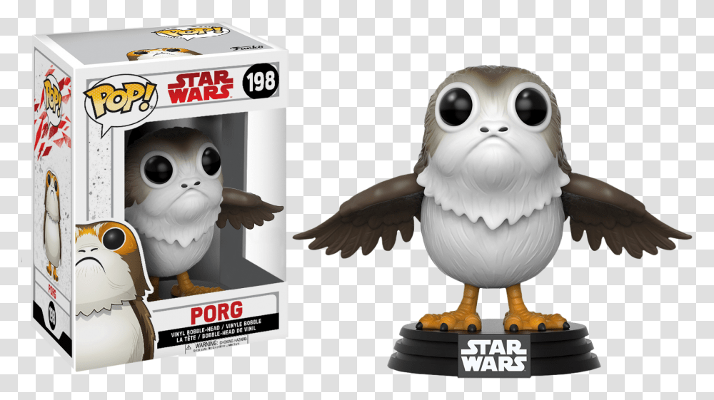 Star Wars Porg Pop Download Star Wars 8 Funko Pop, Bird, Animal, Toy, Owl Transparent Png
