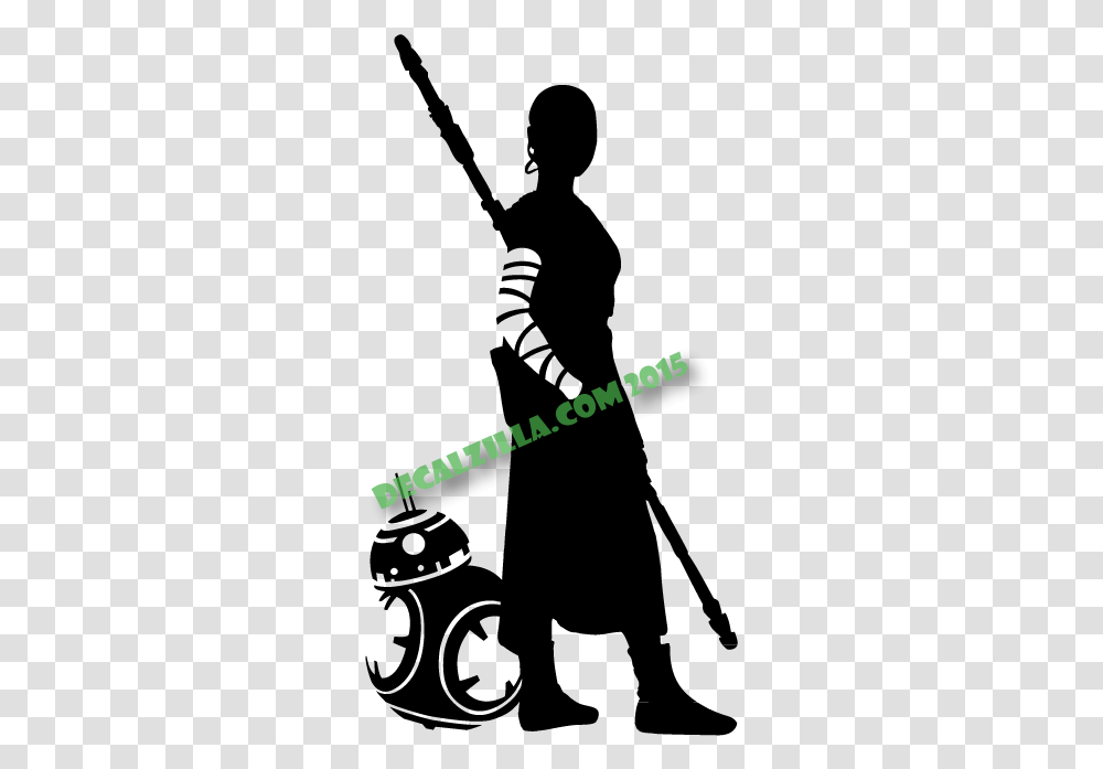 Star Wars Rey And Bb8 Clipart Rey Star Wars Silhouette, Word, Alphabet Transparent Png