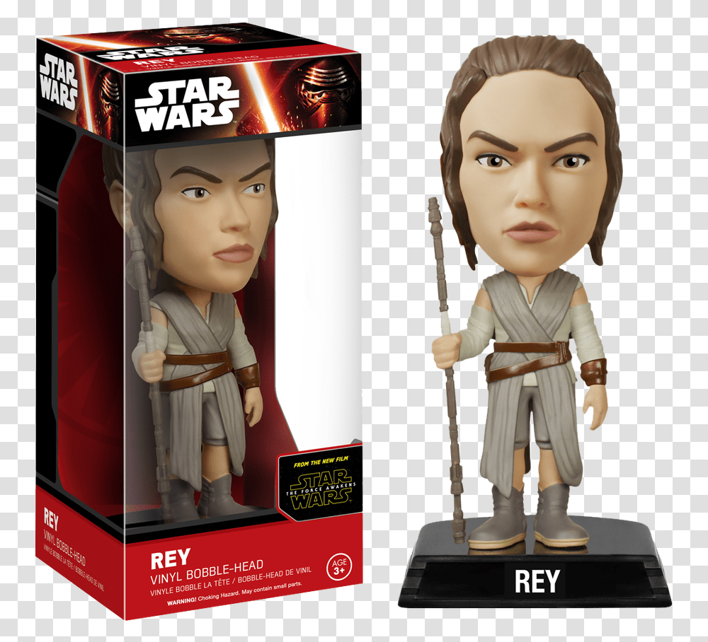 Star Wars Rey Episode Vii The Force Awakens Wacky Wobbler Star Wars Rey Bobblehead, Doll, Toy, Figurine, Person Transparent Png