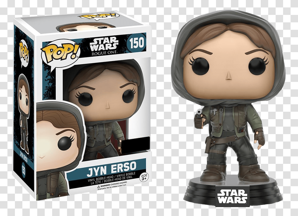 Star Wars Rogue One Jyn Erso Hooded Us Exclusive Pop Funko Pop Star Wars Jyn Erso, Doll, Toy, Person, Human Transparent Png