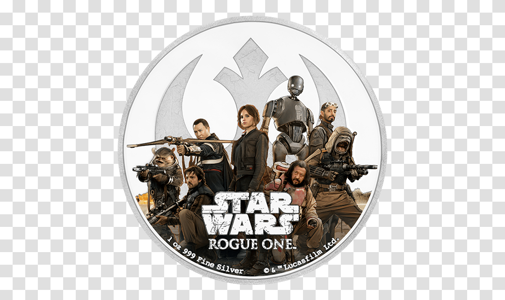 Star Wars Rogue One Rebellion 1 Oz Pure Silver Star Wars, Person, Human, Disk, Dvd Transparent Png