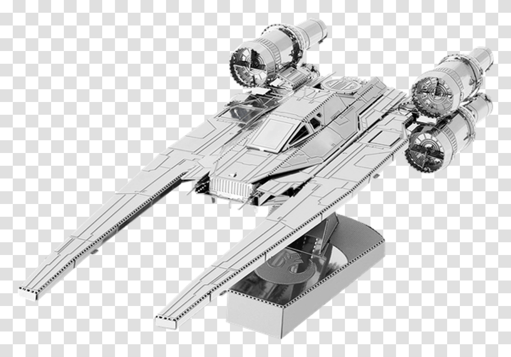 Star Wars Rogue One Uwing Fighter Metal Earth Model Metal Earth U Wing, Spaceship, Aircraft, Vehicle, Transportation Transparent Png