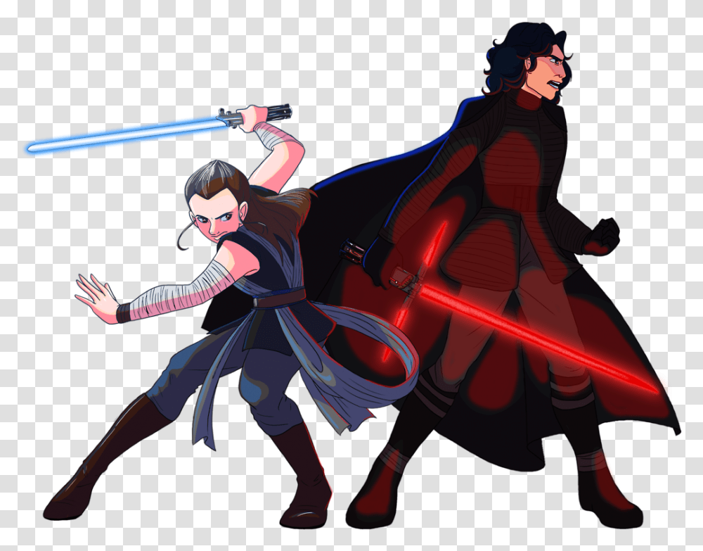 Star Wars The Force Awakens And Kylo Ren Image Illustration, Duel, Person, Ninja, People Transparent Png