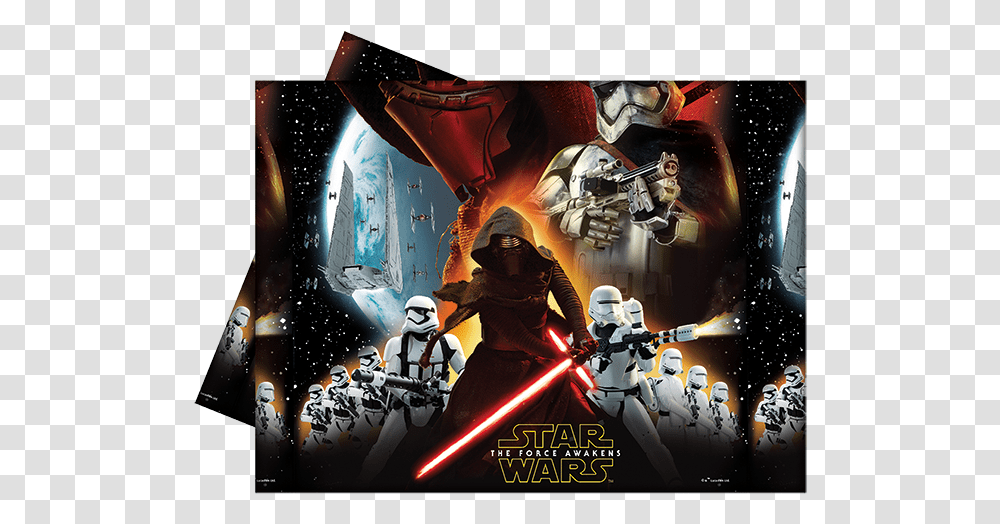 Star Wars The Force Awakens Party Table Cover 1ct From Star Wars Movie Poster Awakens, Advertisement, Person, Flyer, Paper Transparent Png
