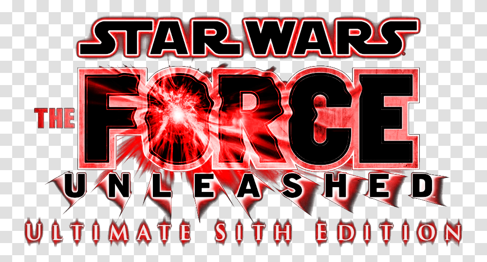 Star Wars The Force Unleashed Sith Lord Star Wars The Force Unleashed Logo, Alphabet, Text, Light, Advertisement Transparent Png