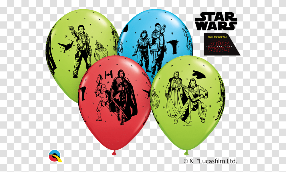Star Wars The Last Jedi Balloon Birthday Star Wars, Person, Human, Helmet Transparent Png