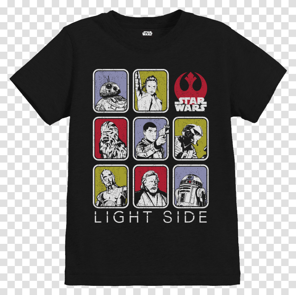 Star Wars The Last Jedi Light Side Kid Star Wars, Clothing, Apparel, T-Shirt, Person Transparent Png