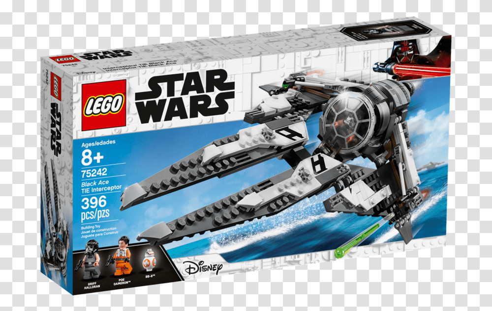 Star Wars Tie Interceptor Lego, Spaceship, Aircraft, Vehicle, Transportation Transparent Png