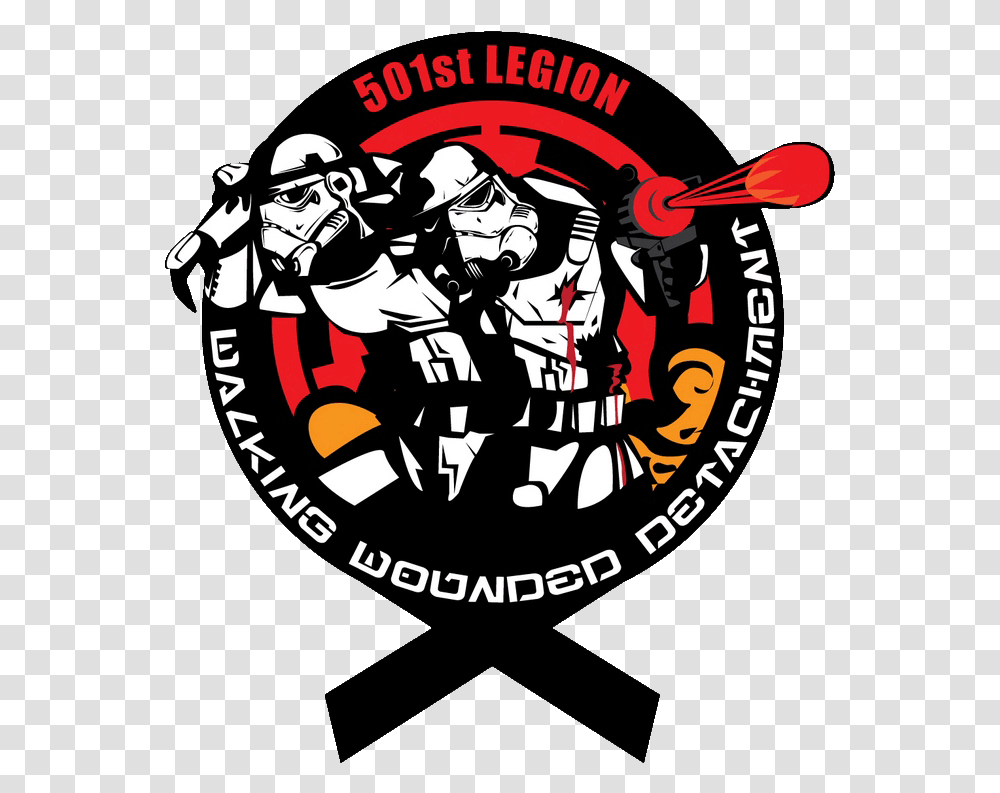Star Wars Trooper 501st Legion Walking Wounded Detachment, Logo, Symbol, Crowd, Emblem Transparent Png