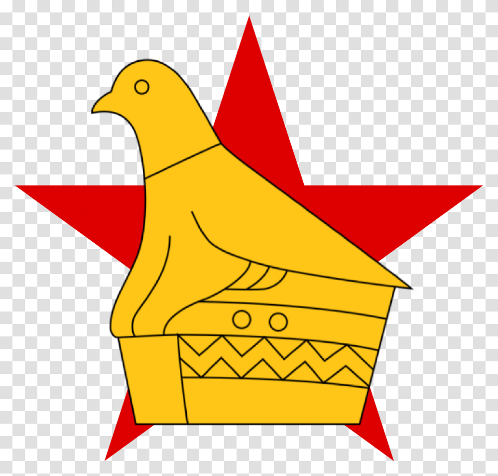 Star With Zimbabwe Bird Zimbabwe Bird And Star, Animal, Star Symbol Transparent Png