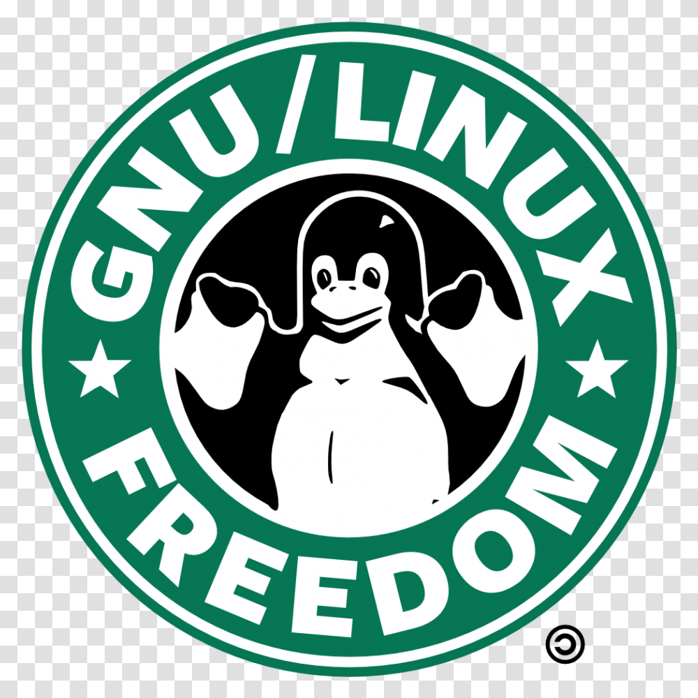 Starbucks Clipart Circle Free Linux Starbuck Logo, Symbol, Trademark, Label, Text Transparent Png