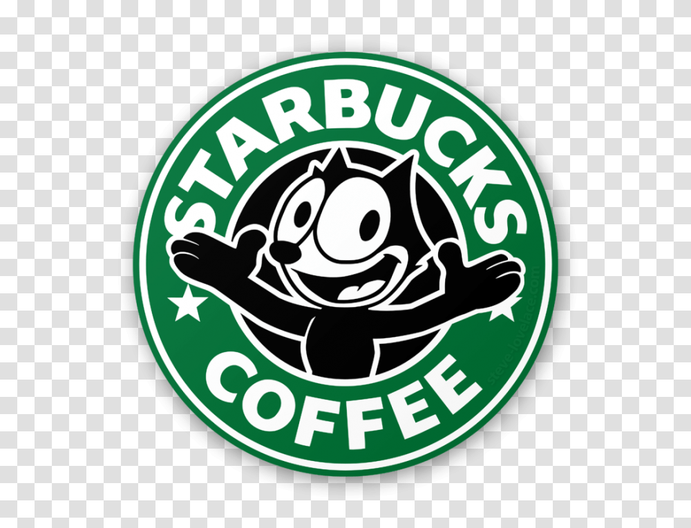 Starbucks Logo With Felix The Cat Logos Felix, Trademark, Label Transparent Png