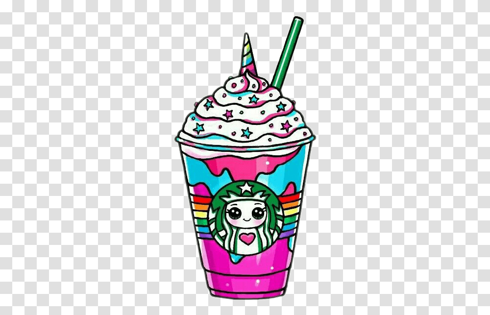 Starbucks Unicorn, Cream, Dessert, Food, Creme Transparent Png