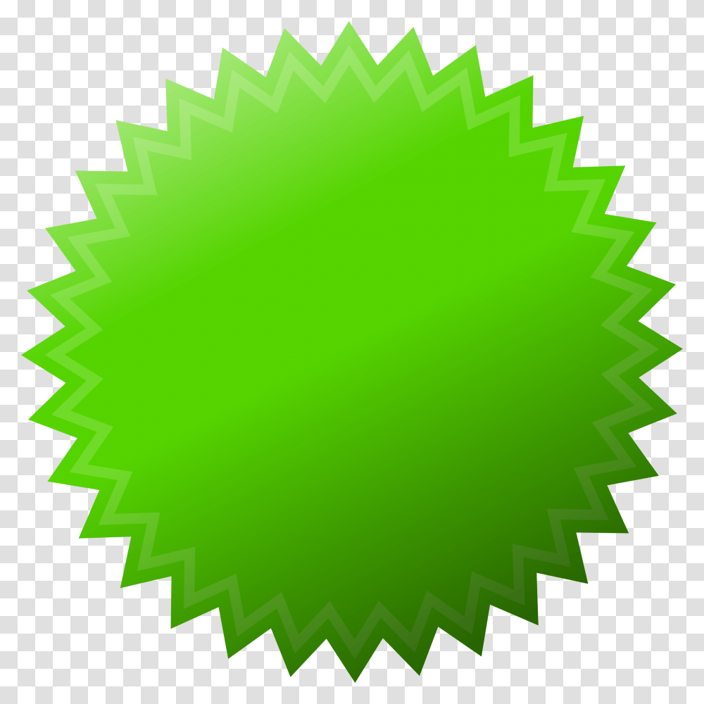Starburst Clipart Price Tag Blank Sticker, Green, Leaf, Plant Transparent Png