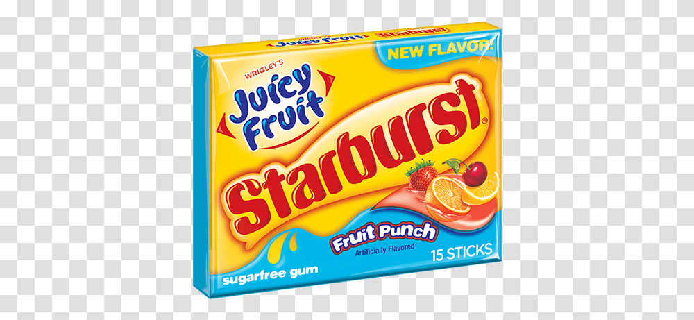 Starburst Fruit Punch Slim Pack Juicy Fruit New Gum, Hot Dog, Food, Sweets, Confectionery Transparent Png