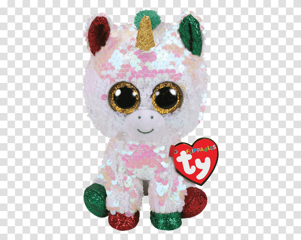 Stardust Reversible Sequin Christmas Unicorn Beanie Boo Christmas Flippables, Toy, Birthday Cake, Dessert, Food Transparent Png