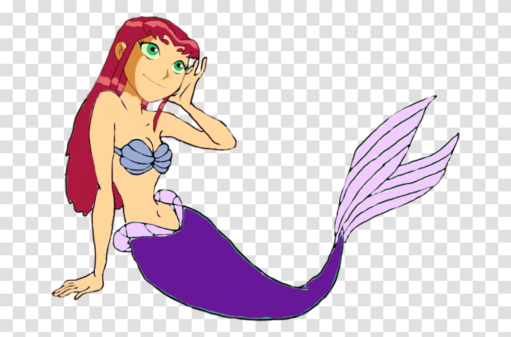 Starfire As A Mermaid Darthraner83 Mermaid, Person, Book, Comics Transparent Png