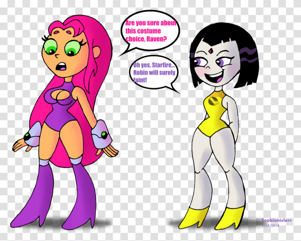 Starfire Drawing Starfire Drawing Teen Titans Raven Cleavage, Comics, Book, Person Transparent Png