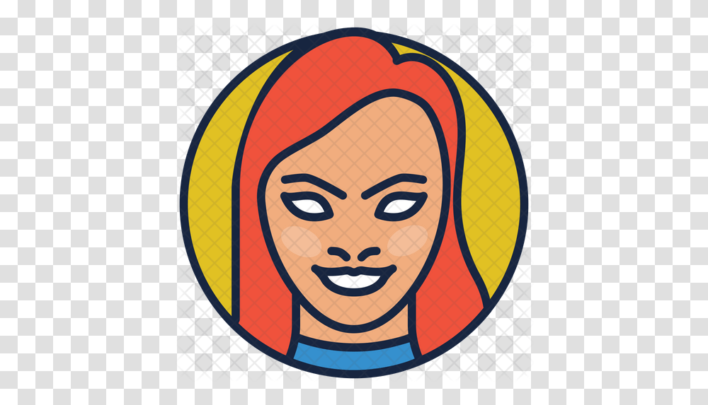 Starfire Girl Icon Icon, Logo, Symbol, Trademark, Face Transparent Png