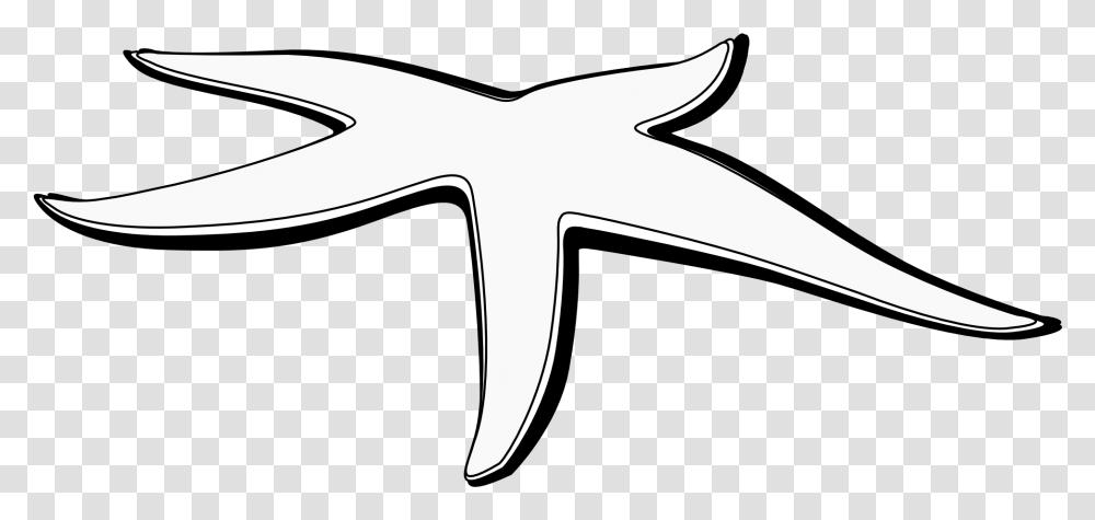 Starfish Black And White Clipart Line Art, Axe, Tool Transparent Png