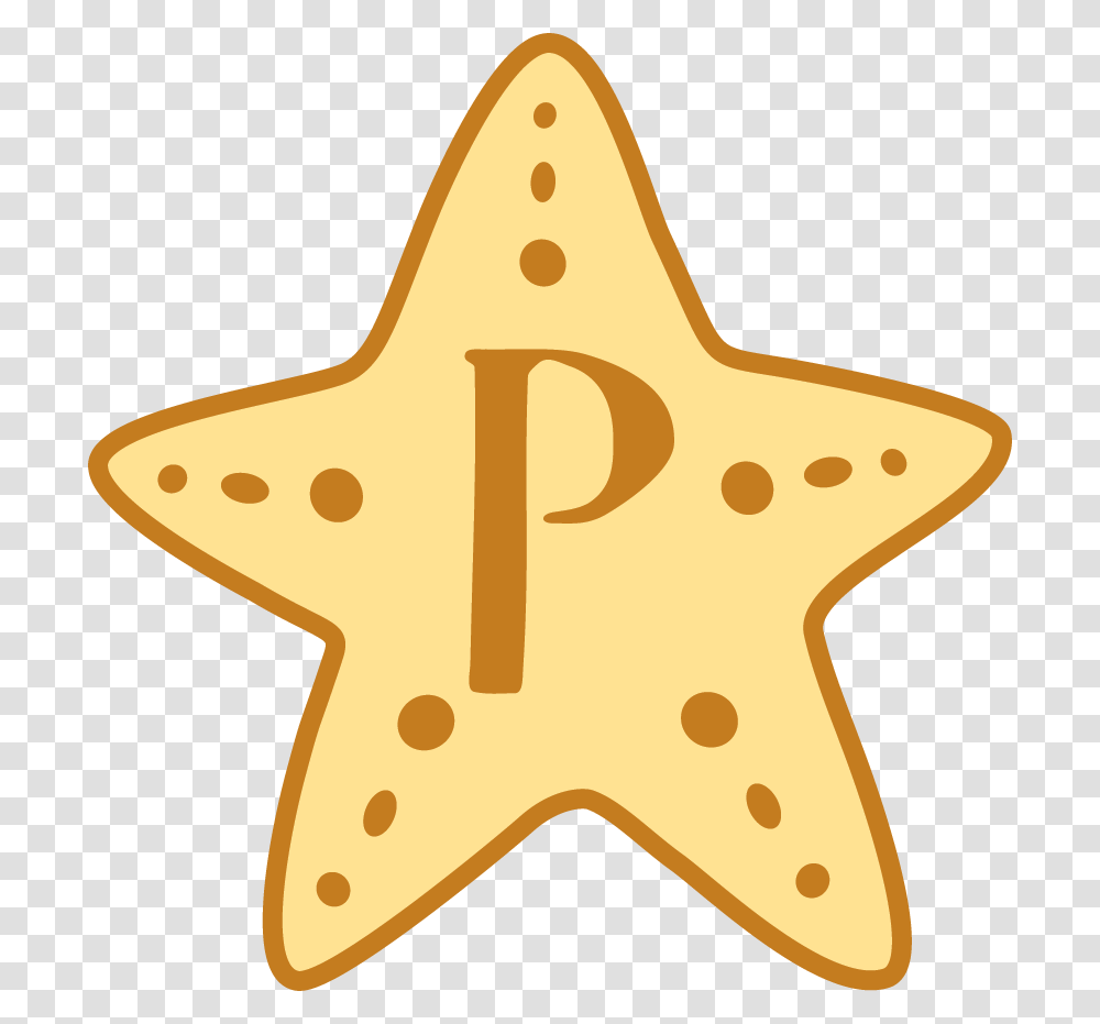 Starfish Logo With P In Center Starfish, Star Symbol, Food, Shovel, Tool Transparent Png