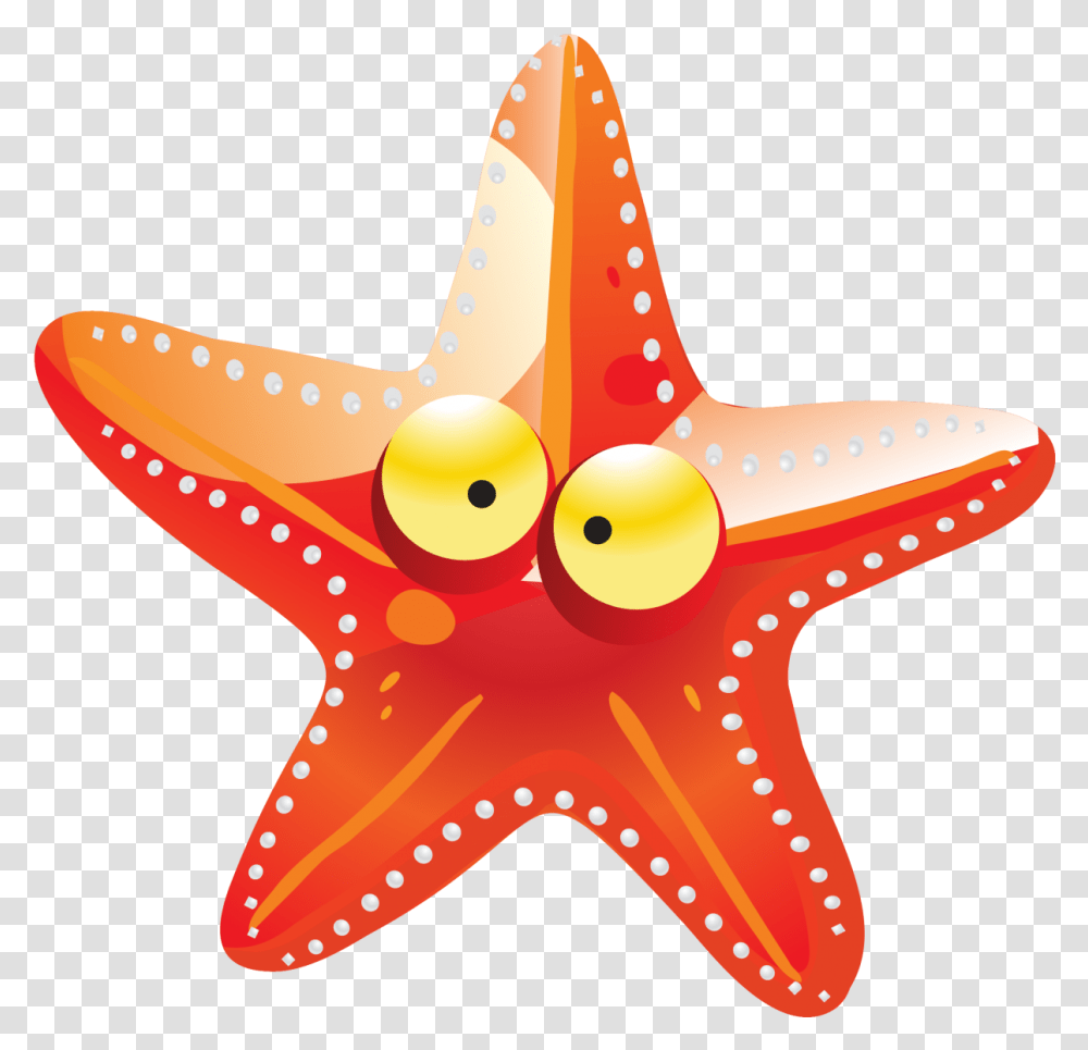 Starfish Orange Cartoon Star Decorative, Sea Life, Animal, Invertebrate, Star Symbol Transparent Png