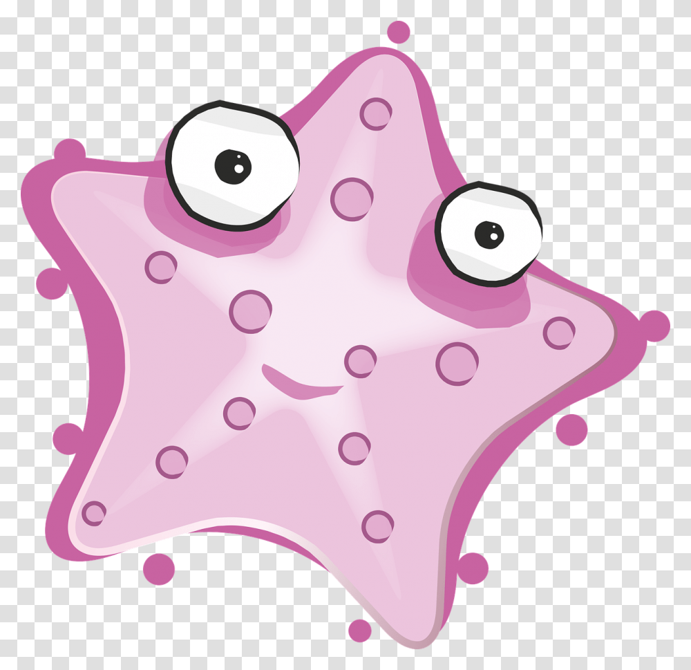 Starfish Sea Fun Little Starfish Character Rose Warna Animasi Bintang Laut, Sea Life, Animal, Star Symbol, Invertebrate Transparent Png