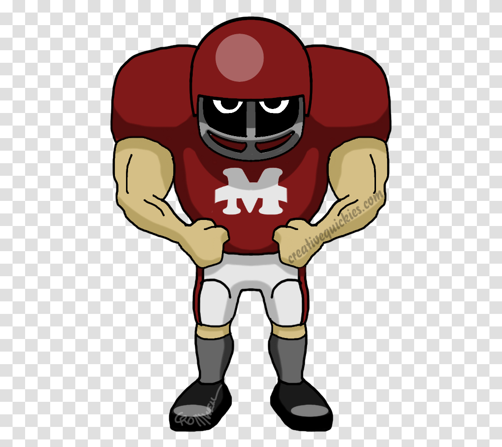 Starkville Mississippi State Bulldogs Cartoons Of Your College Football Player Cartoon, Person, Human, Label, Text Transparent Png