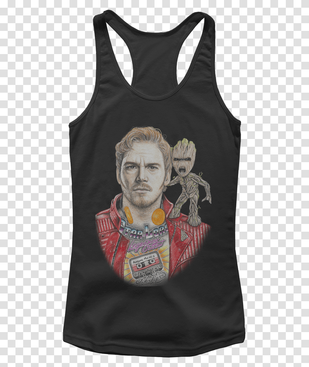 Starlord Inked Star Lord And Baby Groot Father Portable Network Graphics, Clothing, Apparel, Person, Human Transparent Png